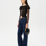 CHÉRIE SMALL - Mini hobo bag with metal top handle