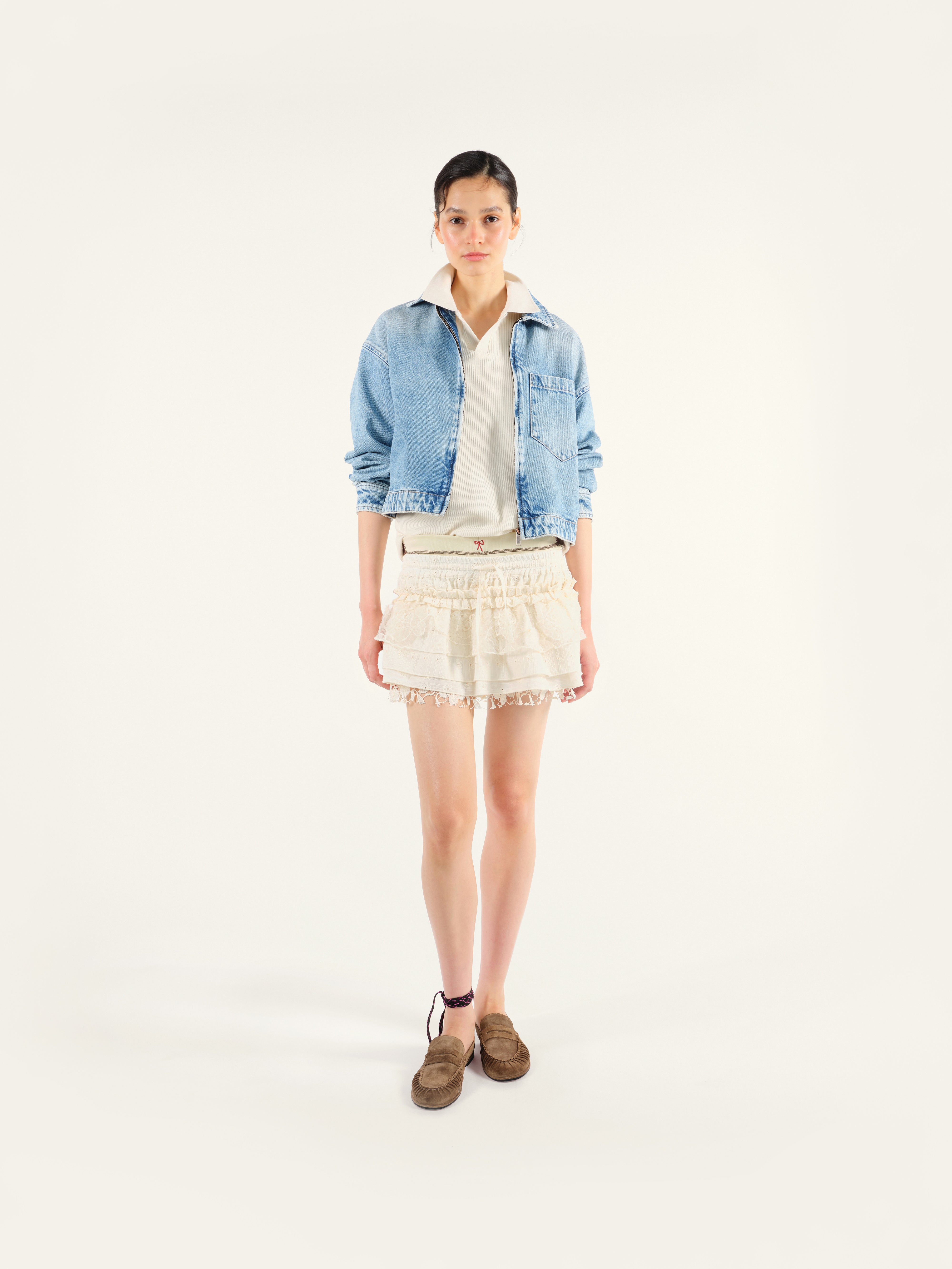 NALA - Ruffled drawstring mini skirt