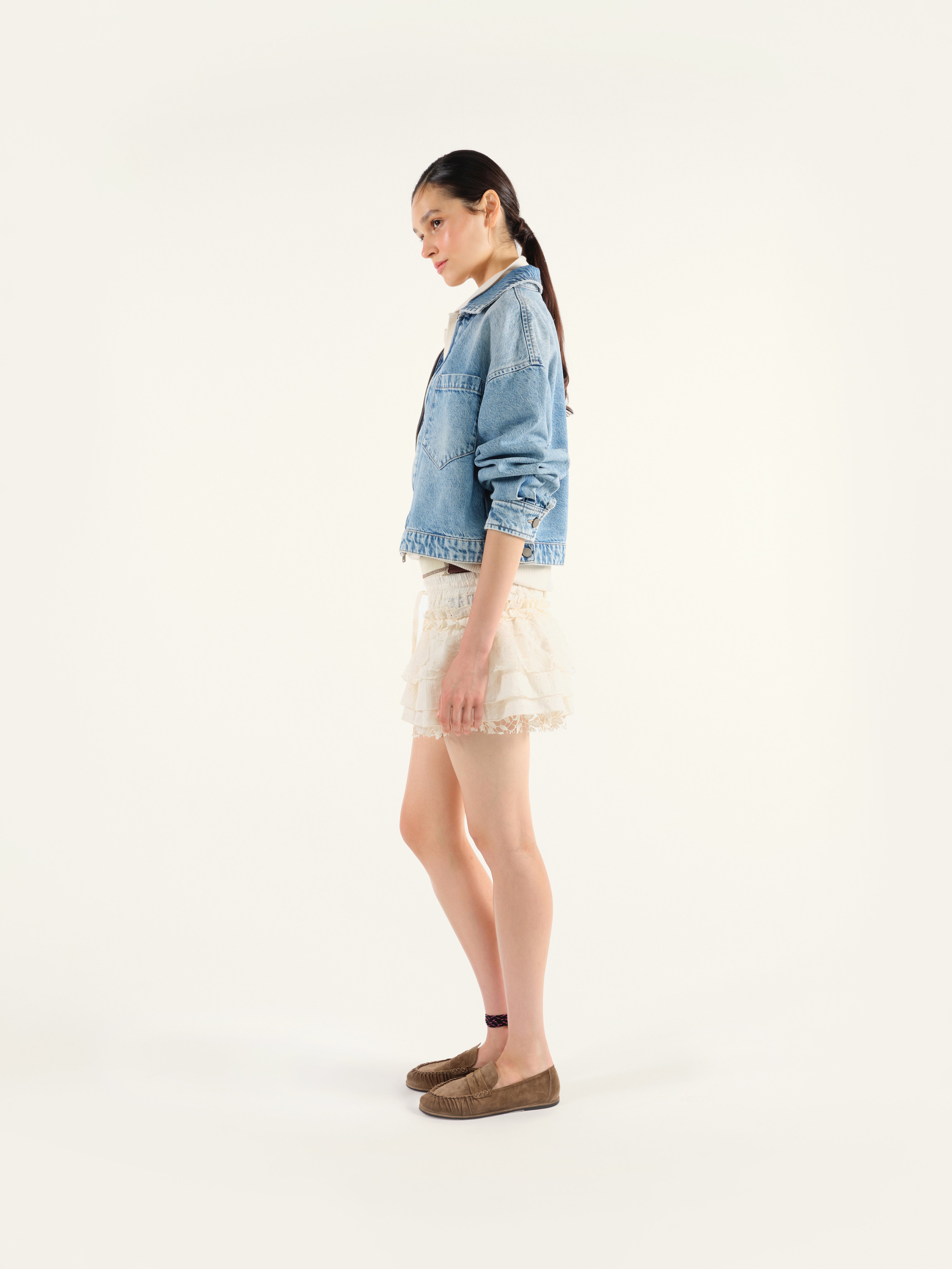 NALA - Ruffled drawstring mini skirt