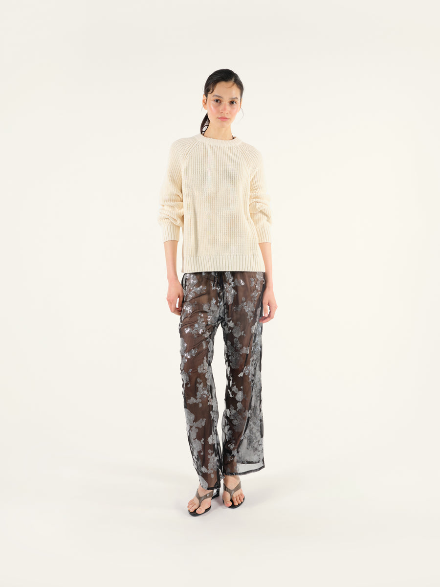 NEDI - Sequin detailed sheer drawstring pants