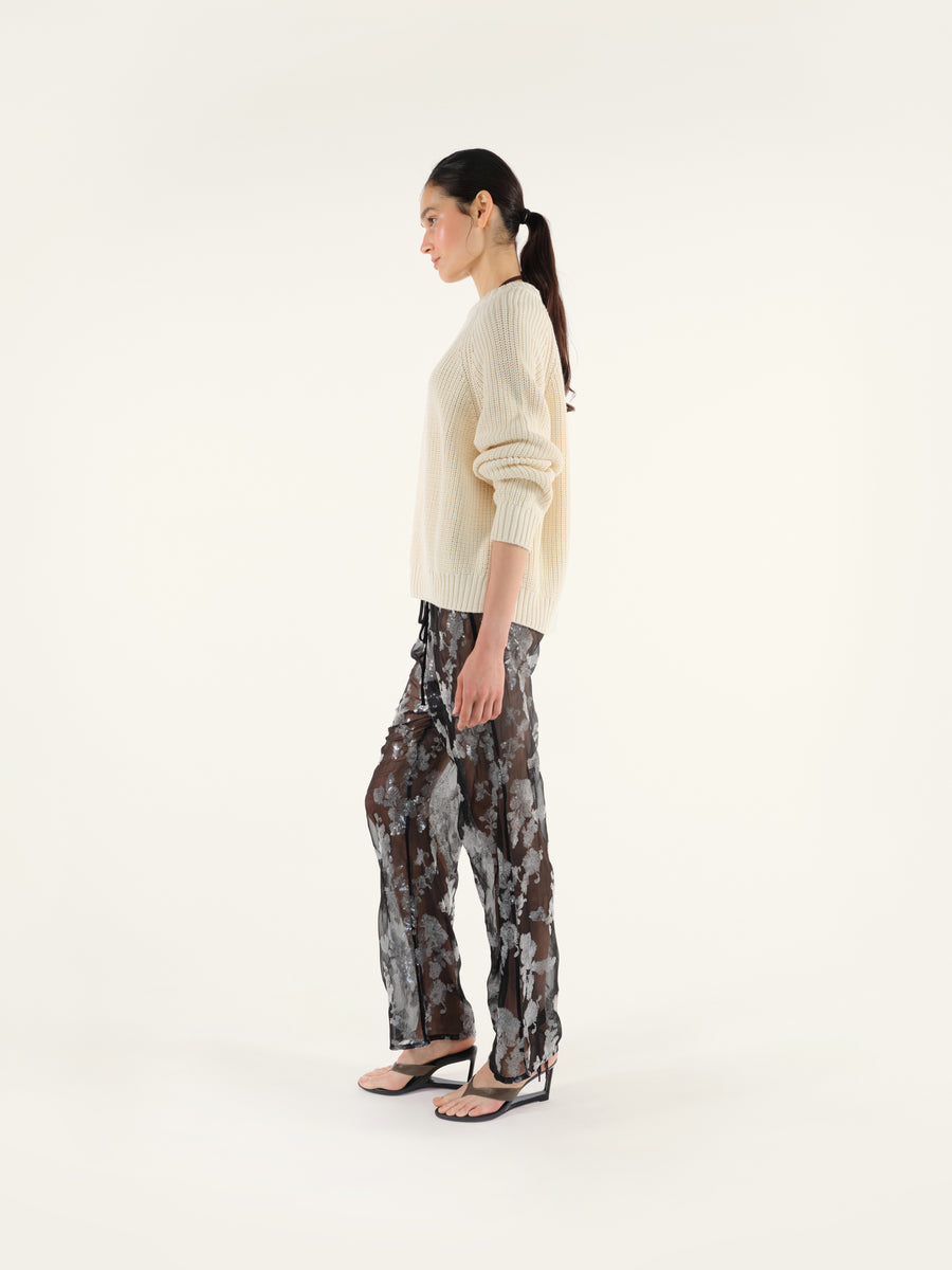 NEDI - Sequin detailed sheer drawstring pants