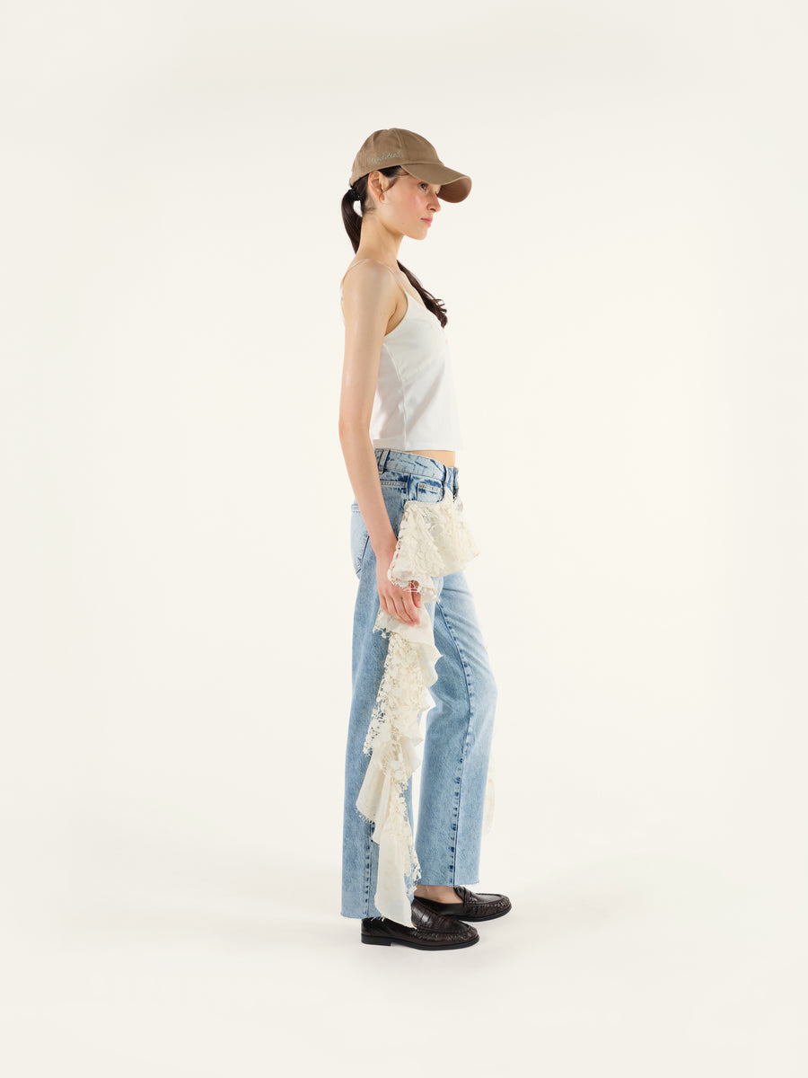 DAKY - Ruffle detailed straight-leg jeans