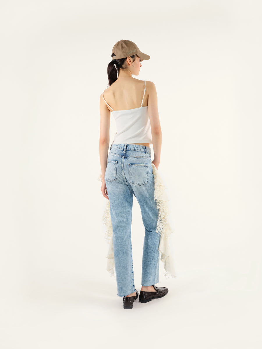 DAKY - Ruffle detailed straight-leg jeans