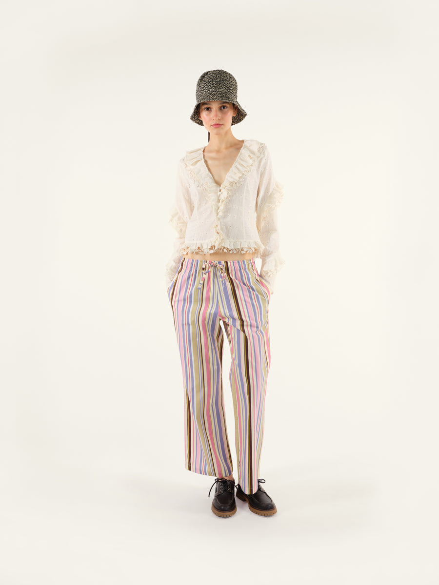 NEDI - Multicolour striped drawstring pants