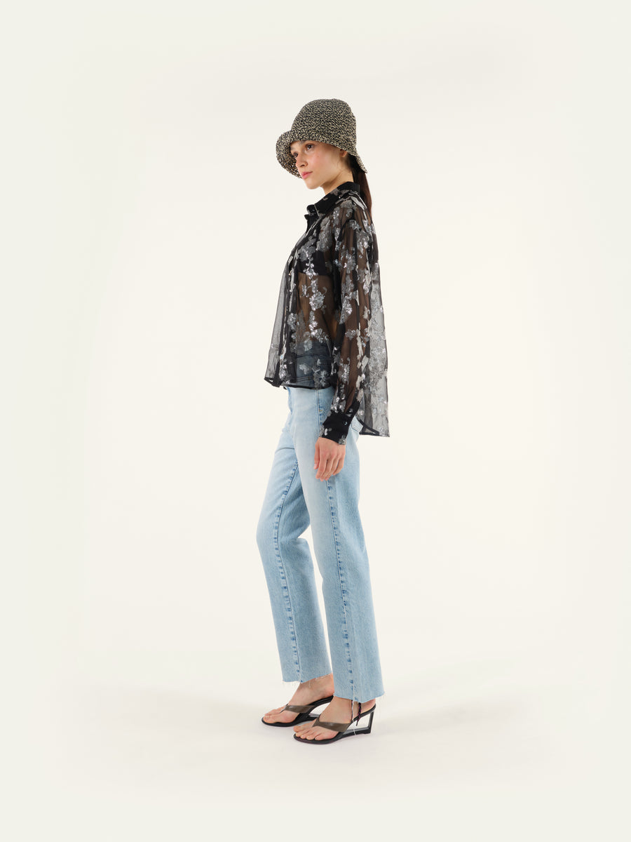 GENNI - Sequin detailed sheer button-down shirt