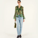 HAILEY - Printed flare sleeve top