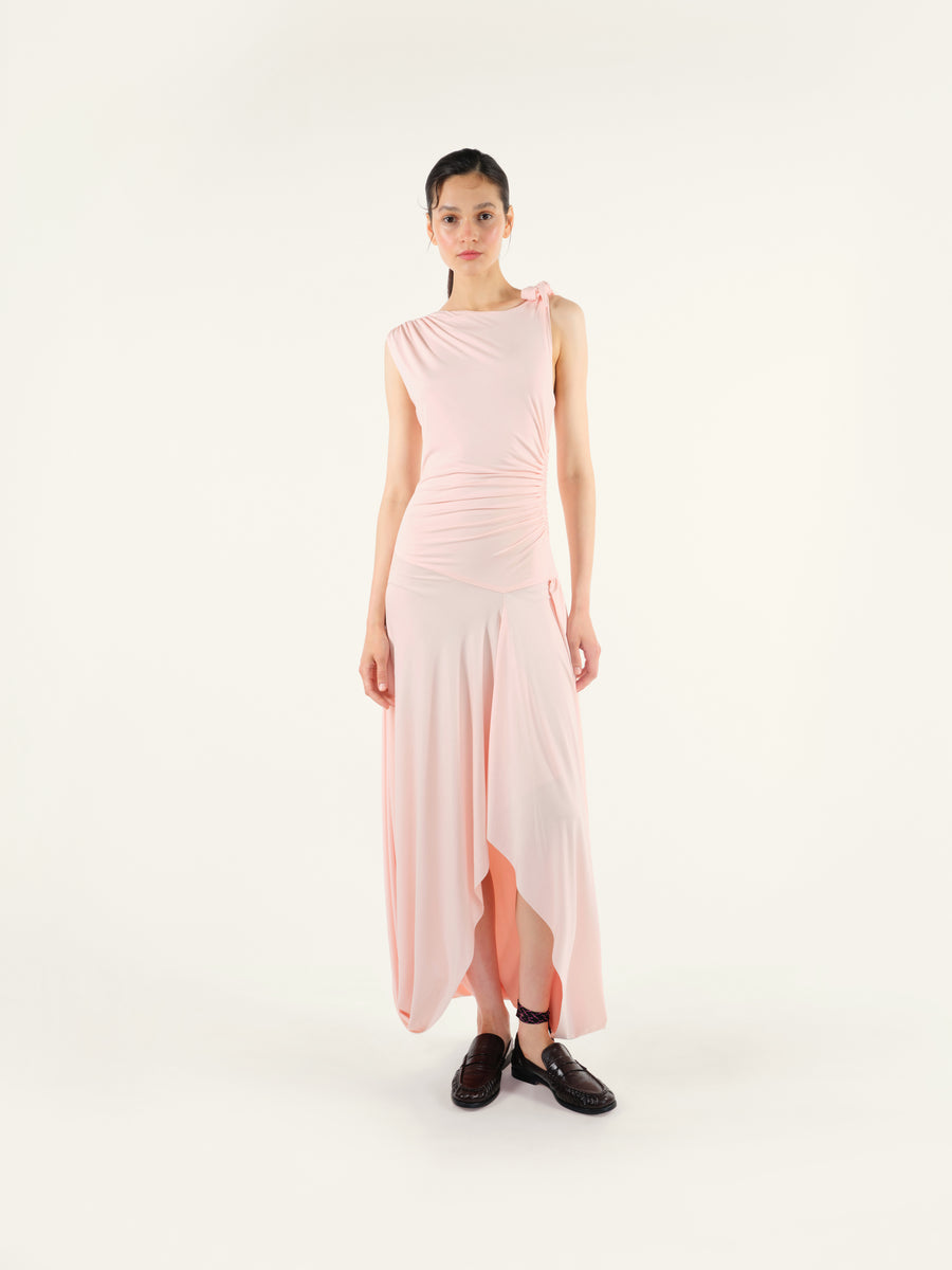 ECO - Ruching detailed asymmetric jersey dress