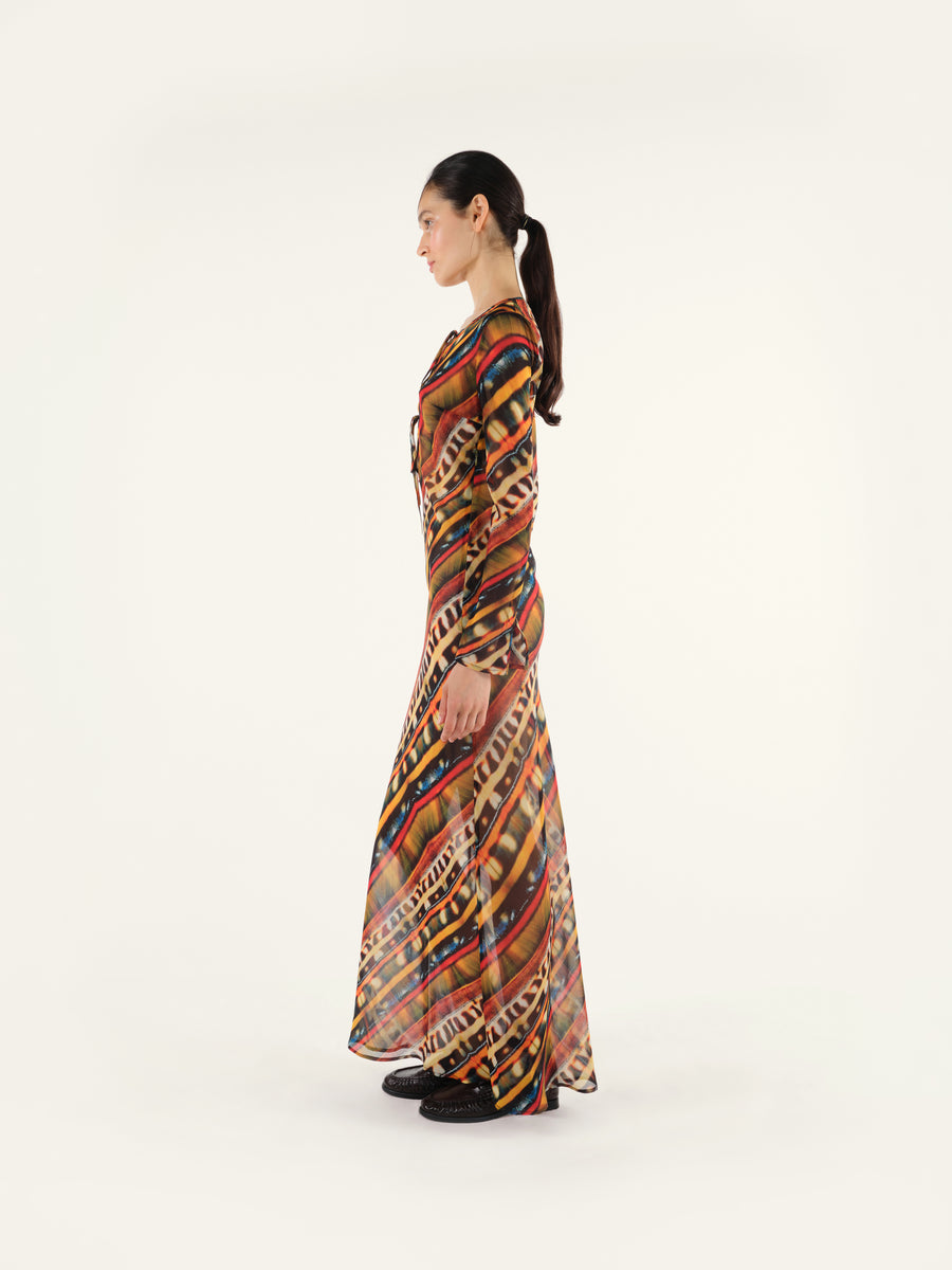 MAGY - Tie-front printed maxi dress