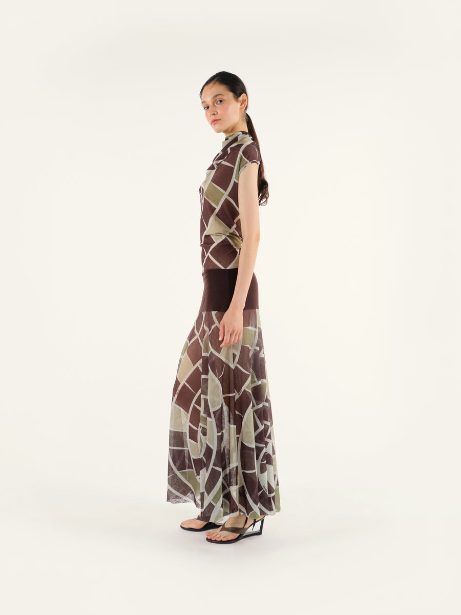 SLEN - Kaleidoscope open back maxi dress