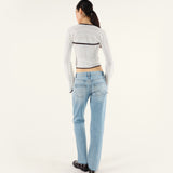 TAYZ - Openwork strapless top with flower applique and bolero