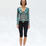 CASEY - Zebra print cape detailed top