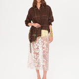 WELLS - Sequin-embellished sheer midi skirt with mini shorts