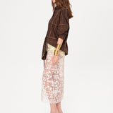 WELLS - Sequin-embellished sheer midi skirt with mini shorts