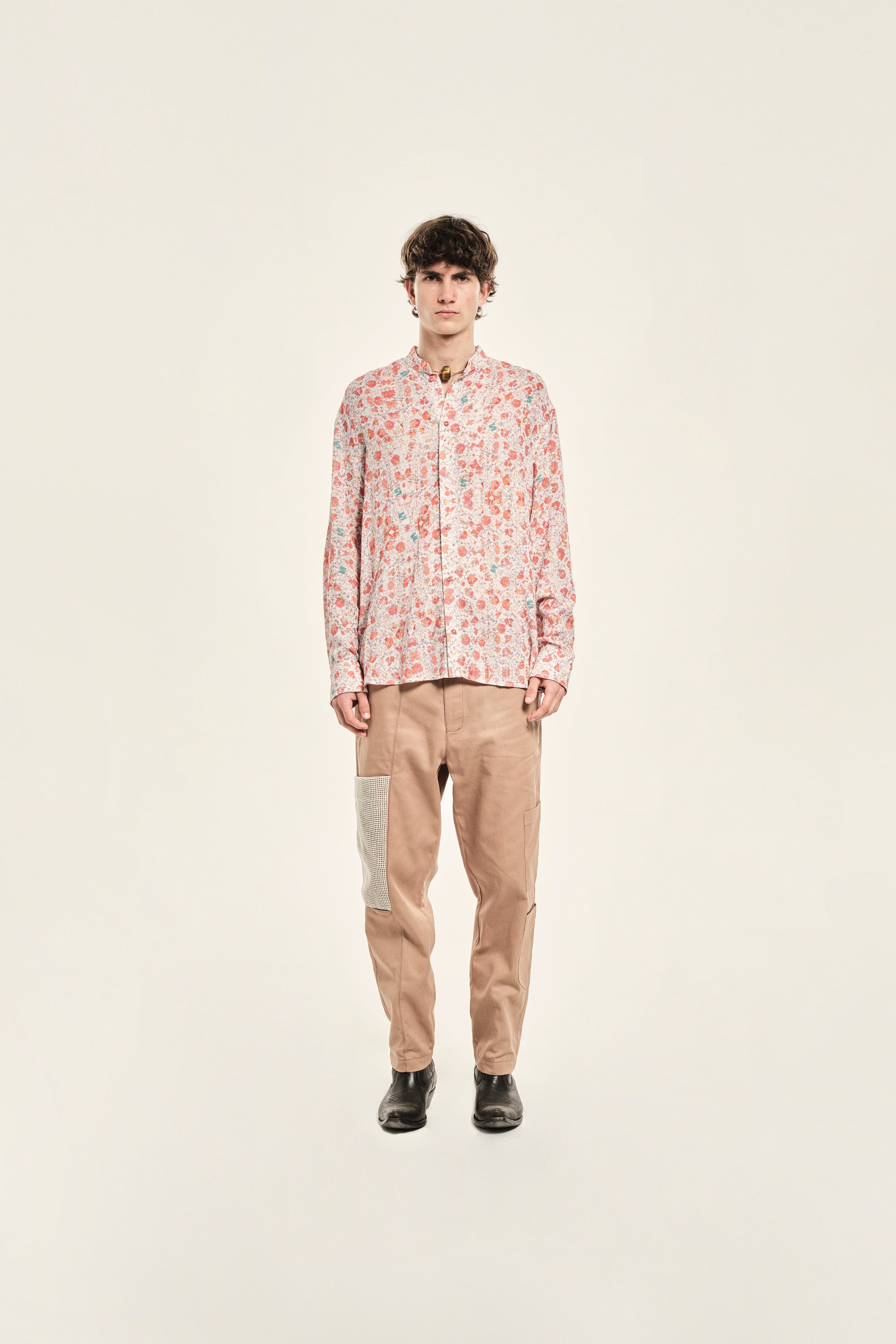 JUSTIN - Straight-leg cargo pants with lace applique detail