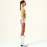 DESTA - Sheer long sleeve top with crystals