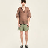 CASE - Mid-length cuffed shorts with tie closure