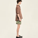 CASE - Mid-length cuffed shorts with tie closure