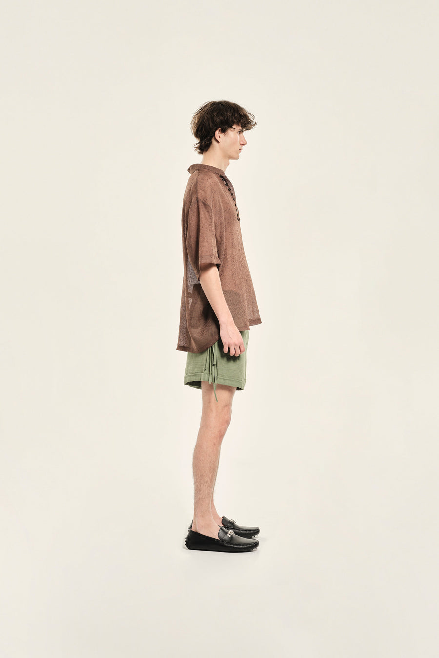 CASE - Mid-length cuffed shorts with tie closure