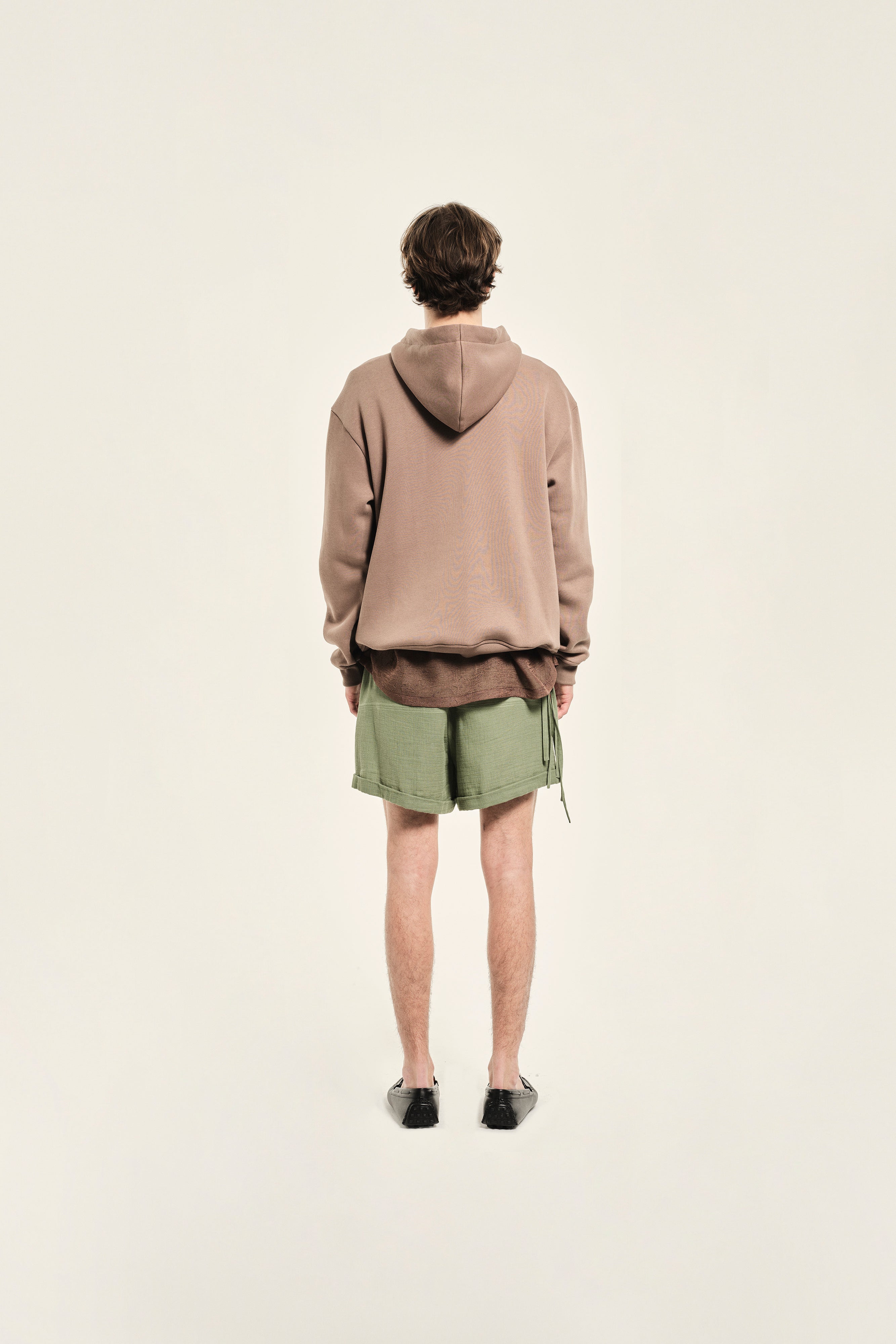 UTAH - Loose-fit logo appliqued ribbed hoodie