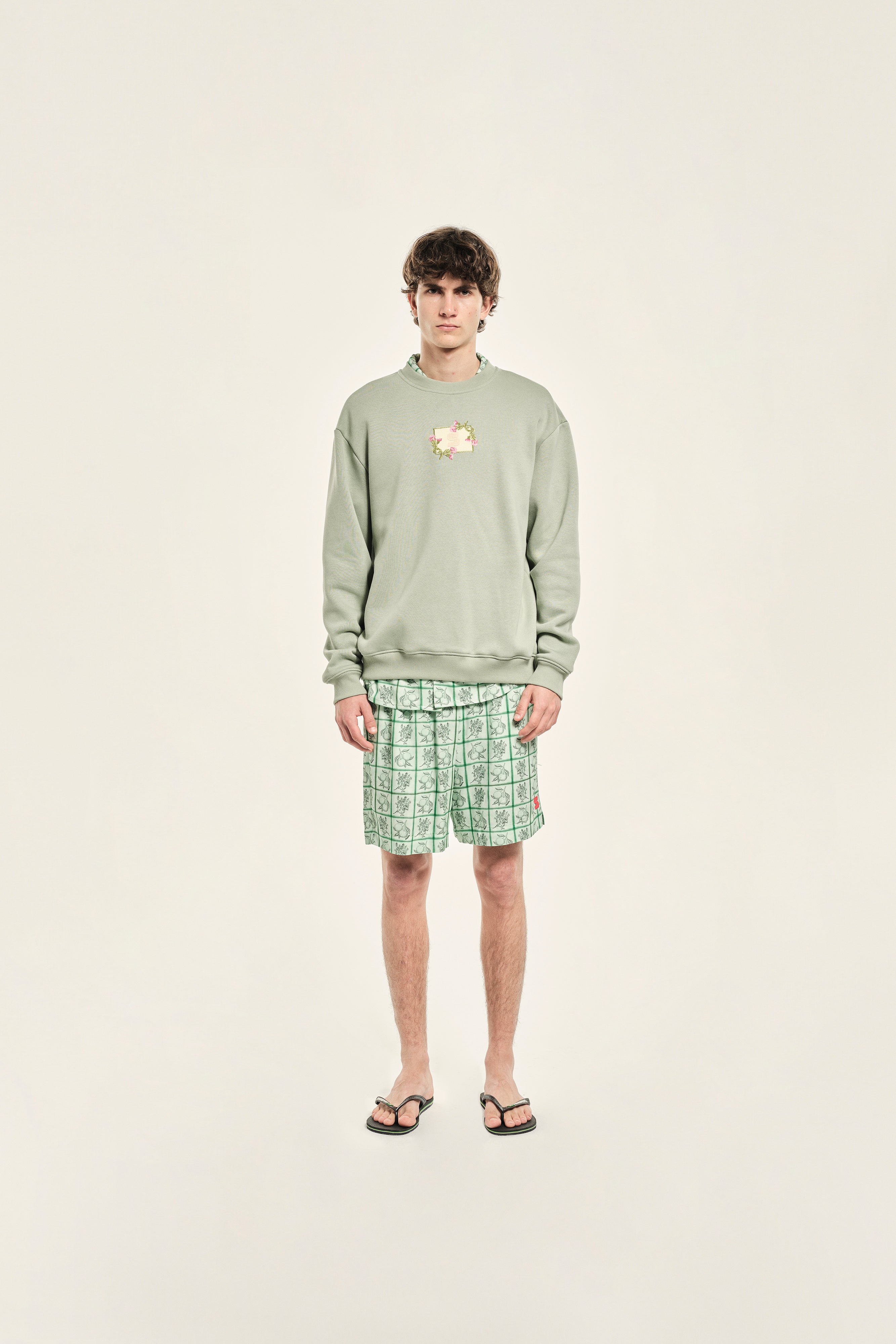 BLAKE - Straight-leg printed drawstring shorts