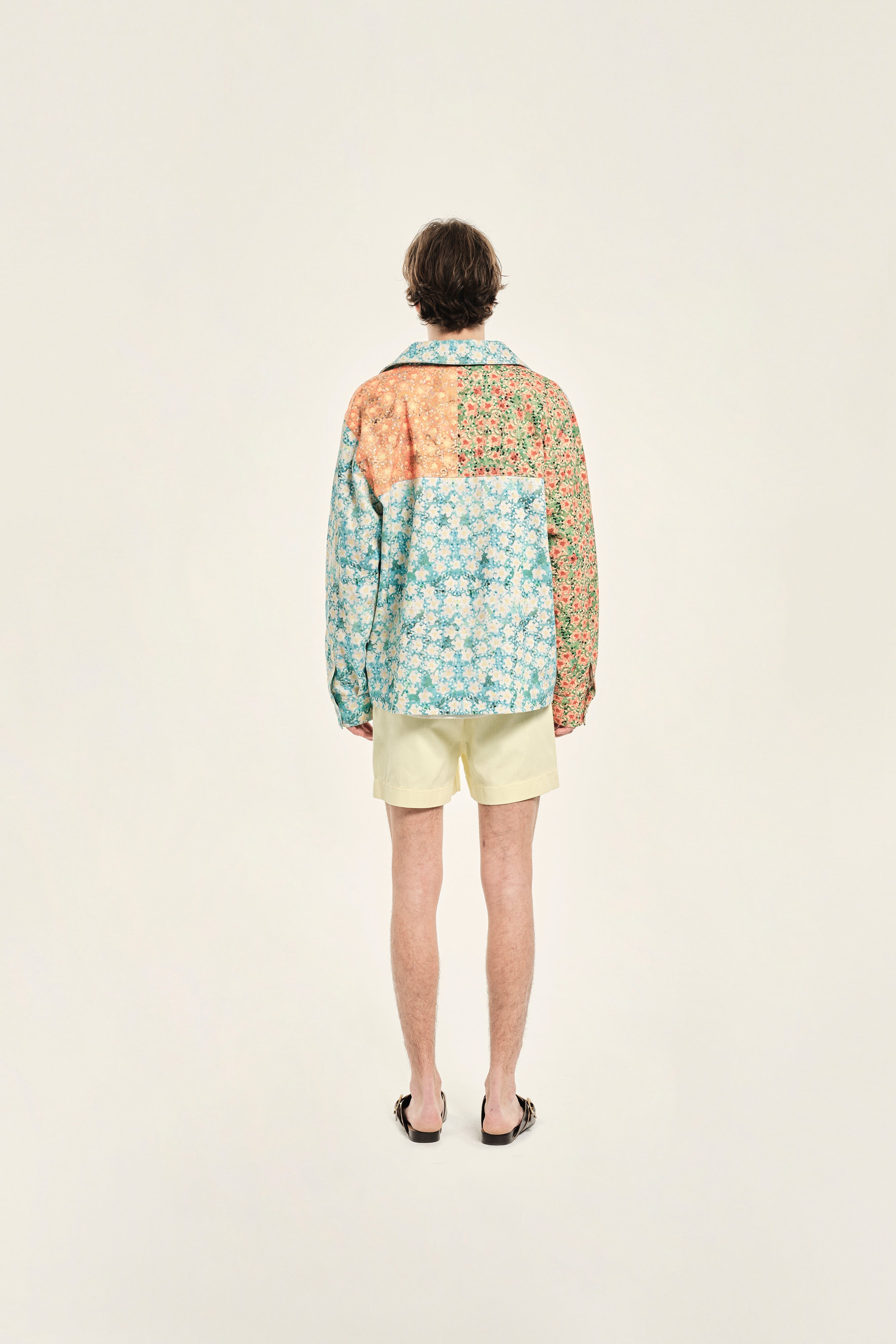 DREW - Loose-fit printed patchwork denim jacket