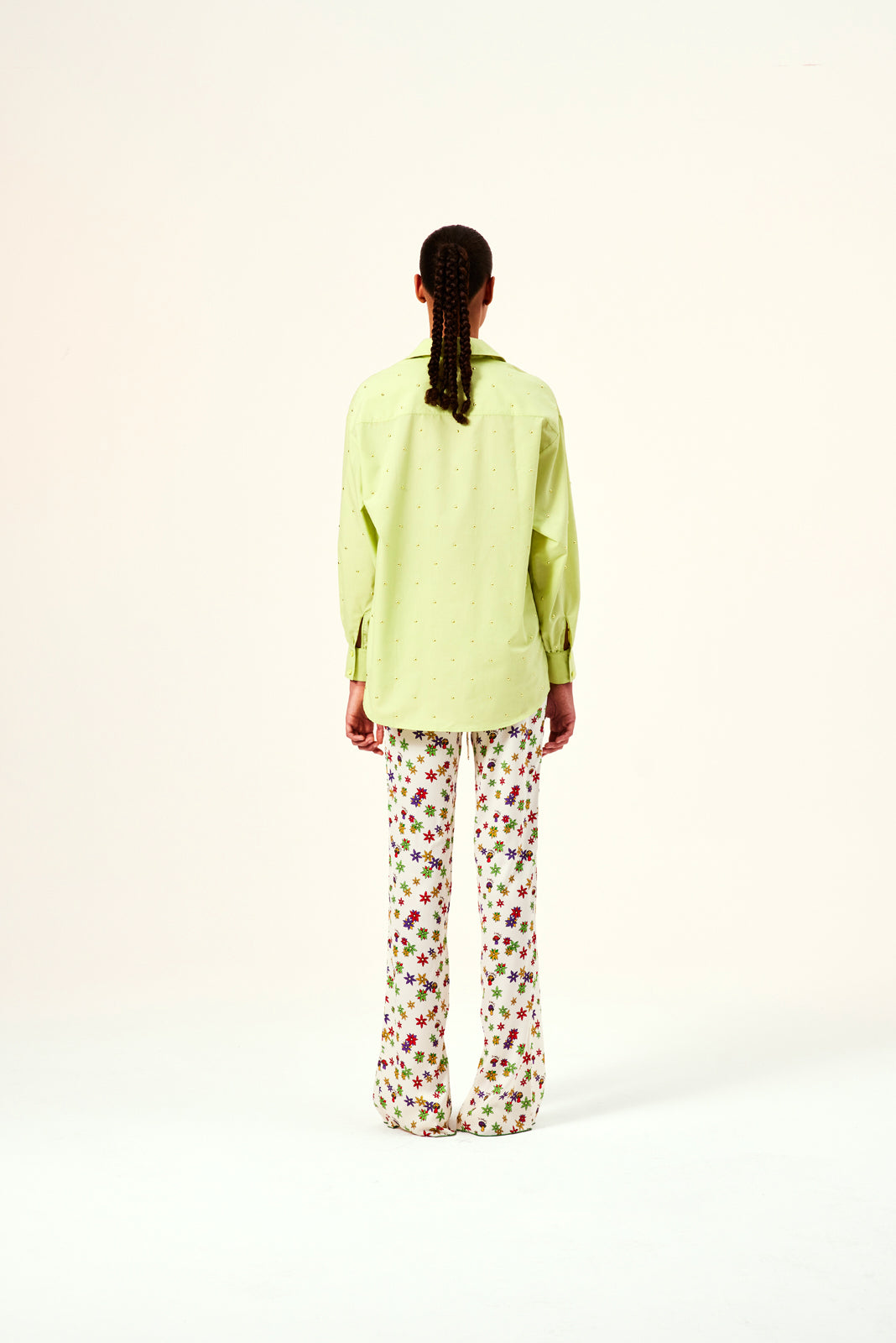 SENIA - Green studded shirt