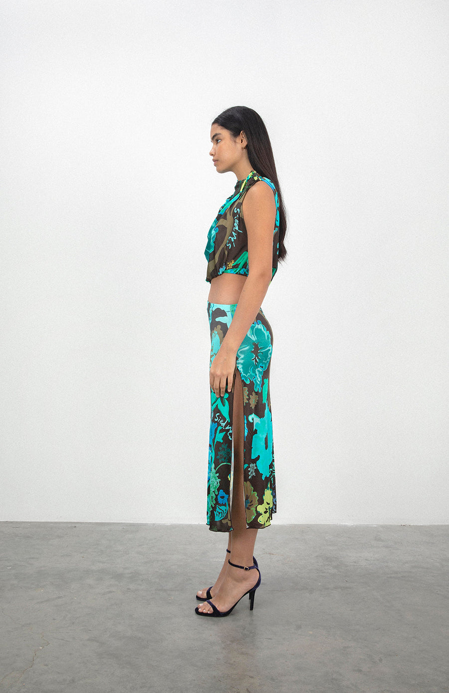 SAFIYA - Asymmetric cut-out printed jersey dress