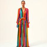 ALORA - Color graded maxi dress with frills