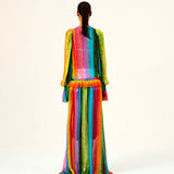 ALORA - Color graded maxi dress with frills