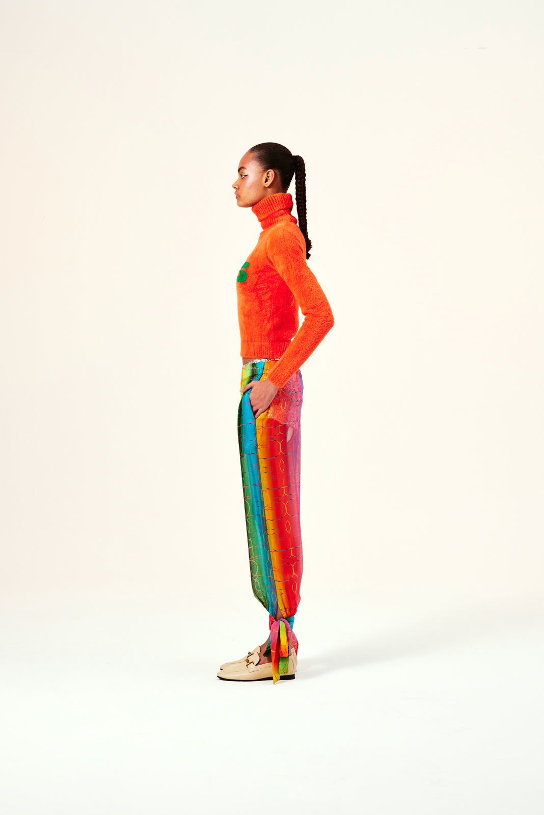 HUNTER - Fitted furry turtle-neck top