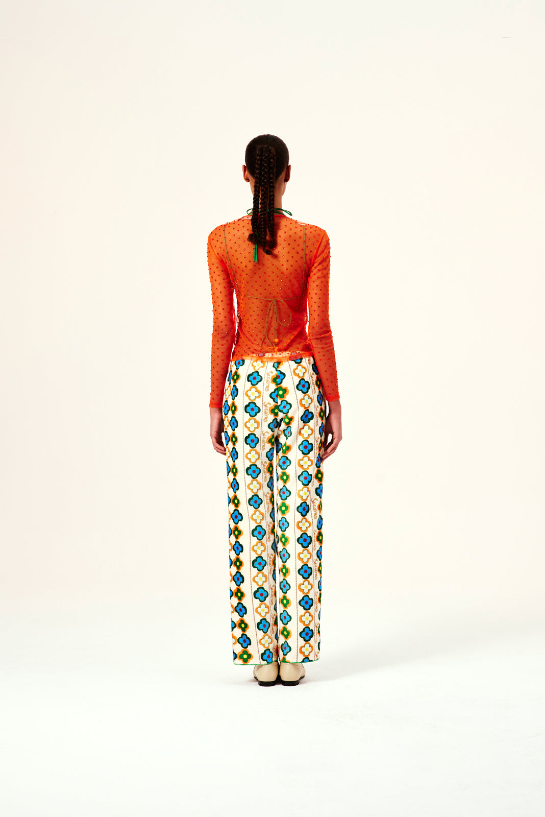 DESTA - Sheer long sleeve top with crystals