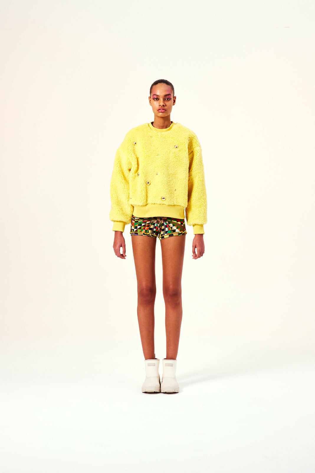 UMA - Gold beaded faux fur sweater