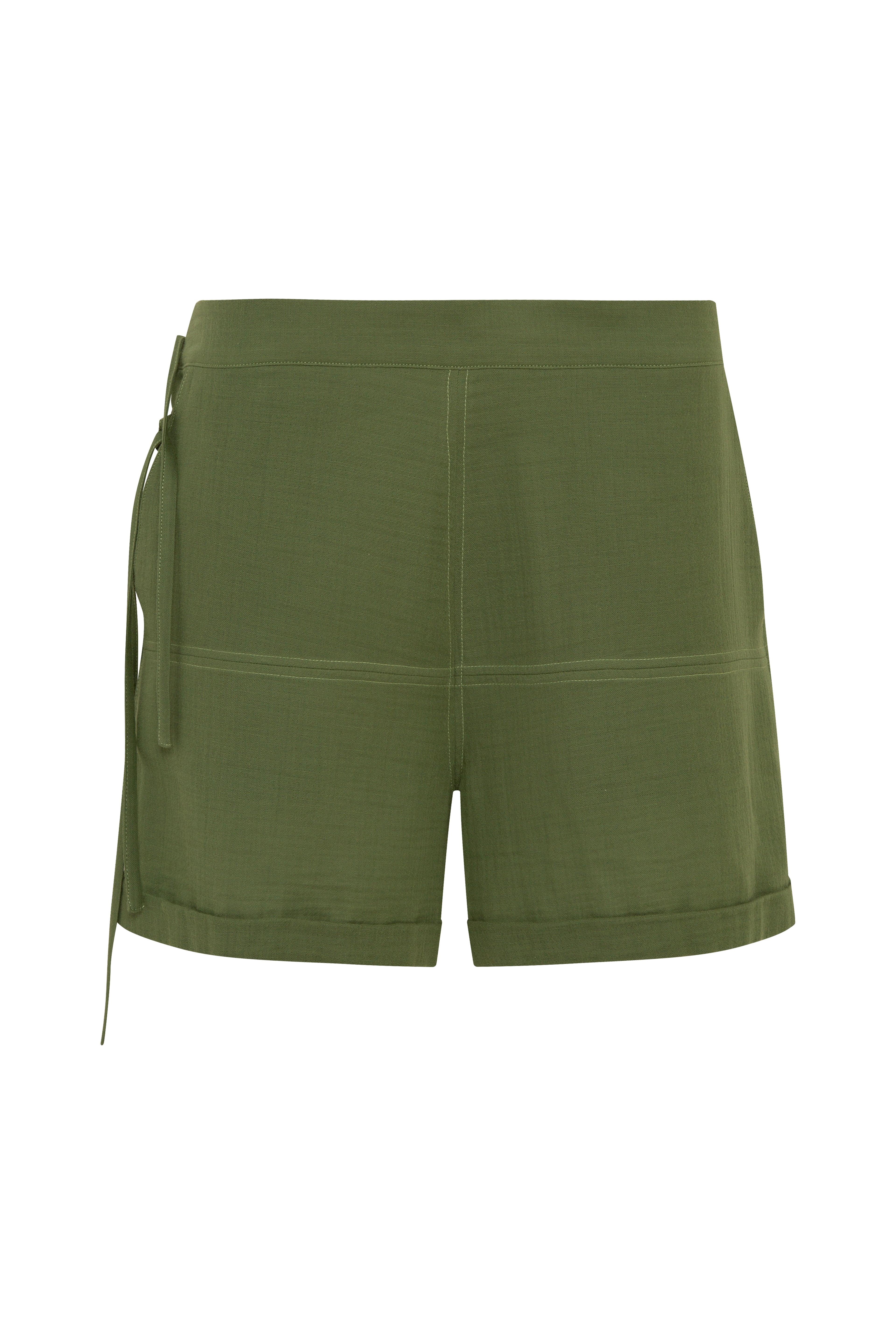 CASE - Mid-length cuffed shorts with tie closure