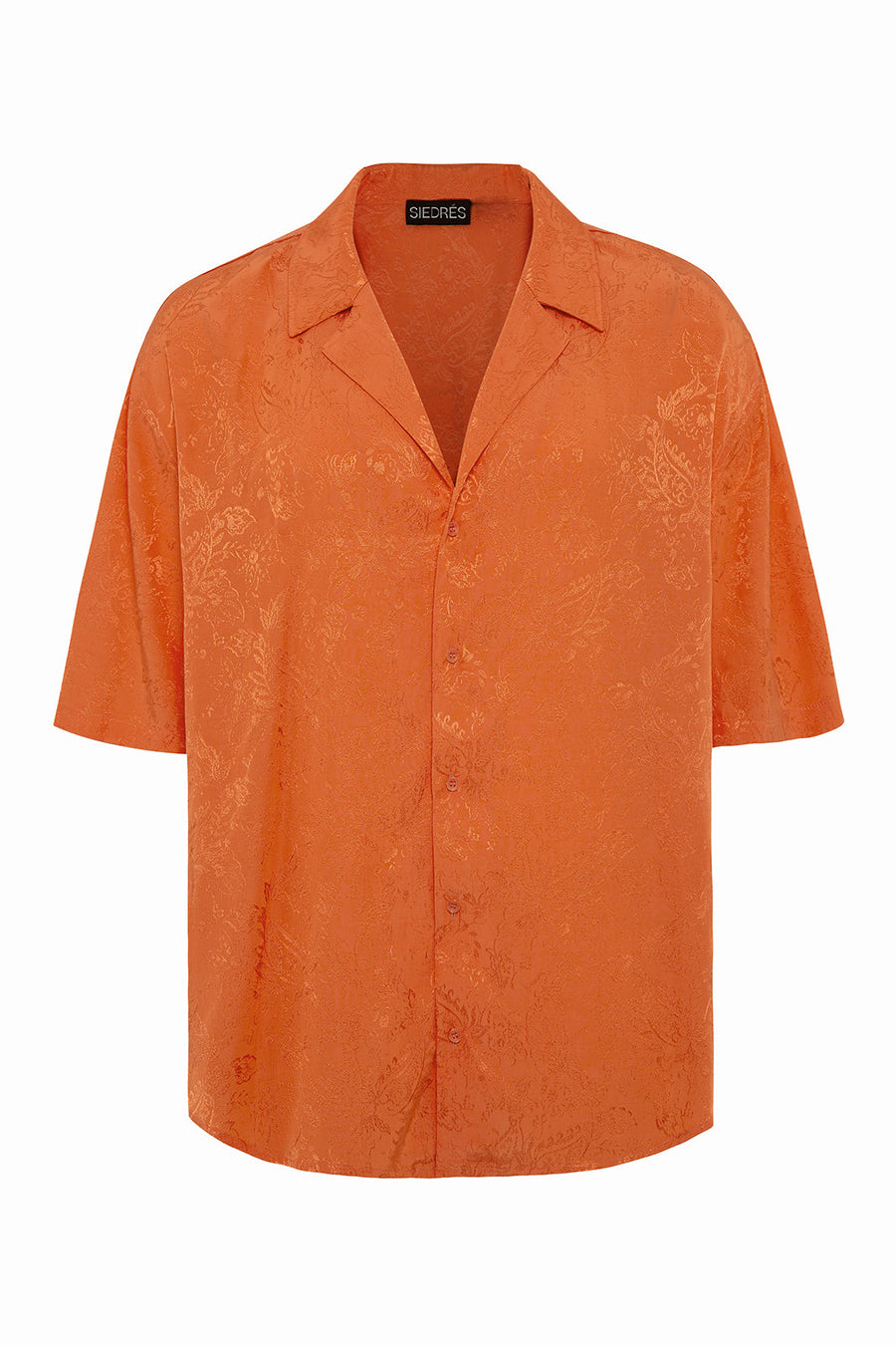COLTON - Resort collar short sleeve jacquard shirt