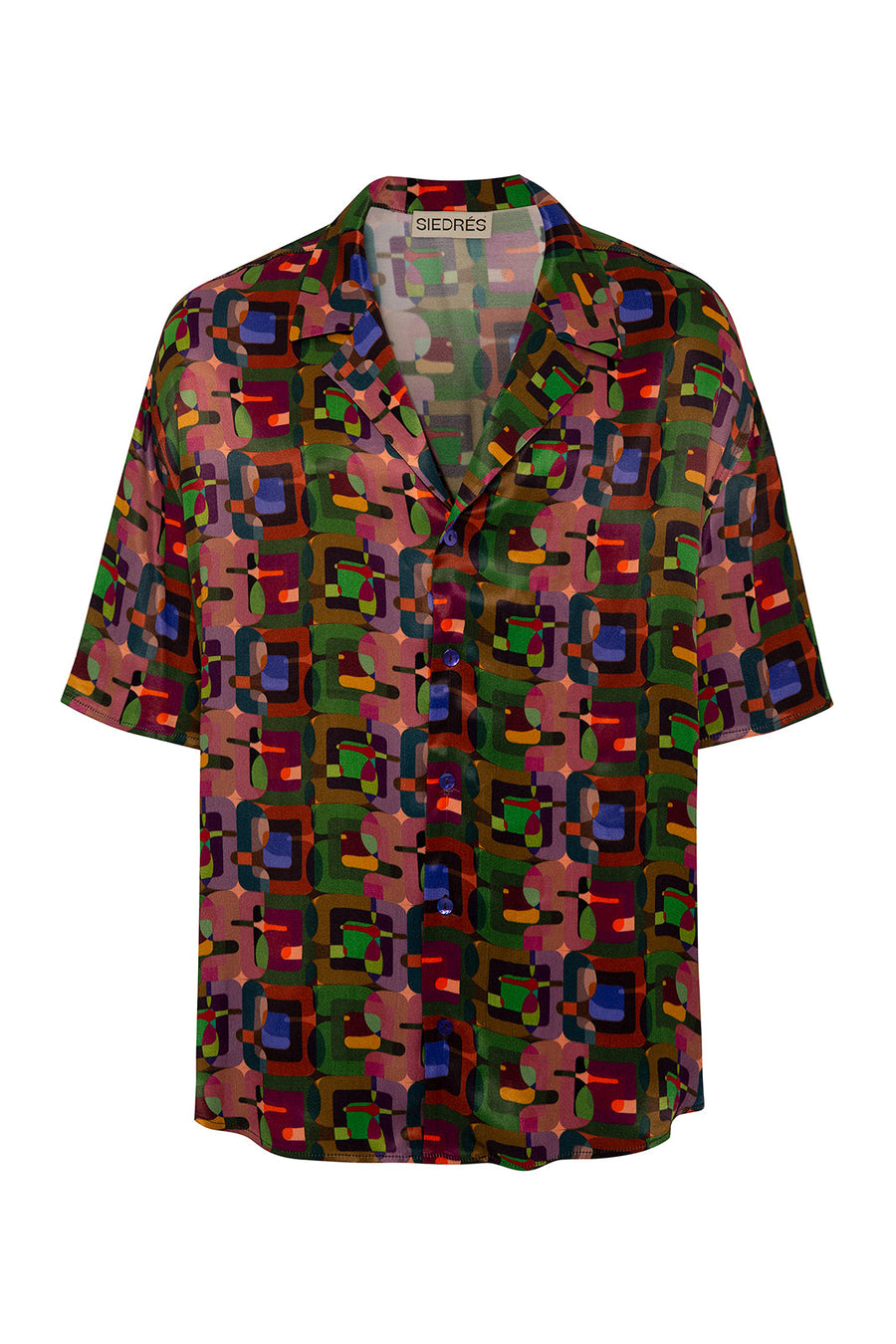 COLTON - Resort collar short sleeve printed shirt