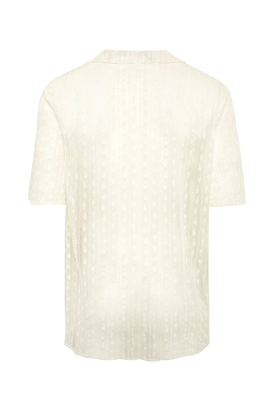 COOPER - Resort collar short sleeve lace shirt