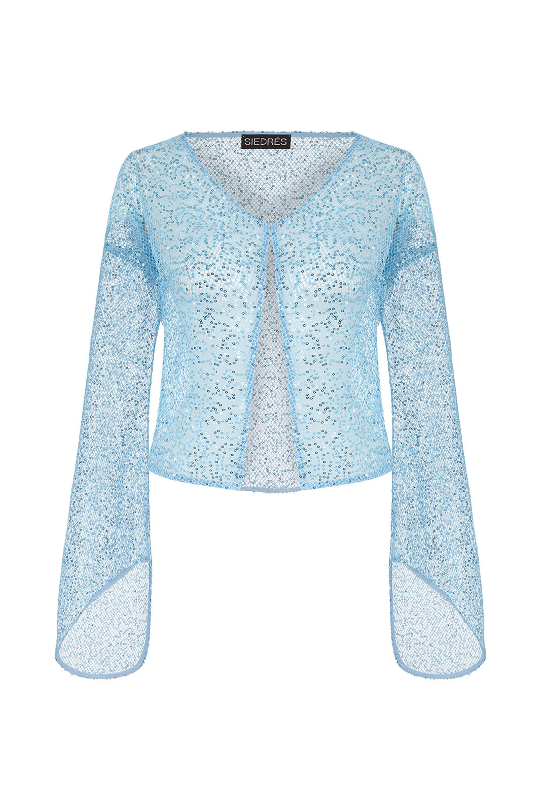 CALLI - Sequined fishnet top