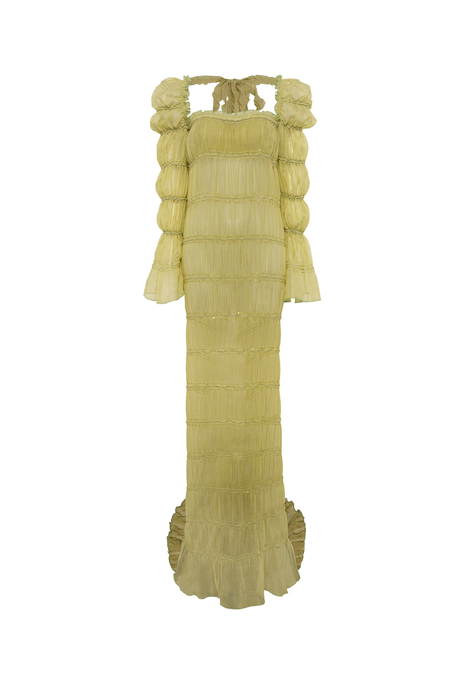 DENIS - Square neck bell sleeve maxi dress