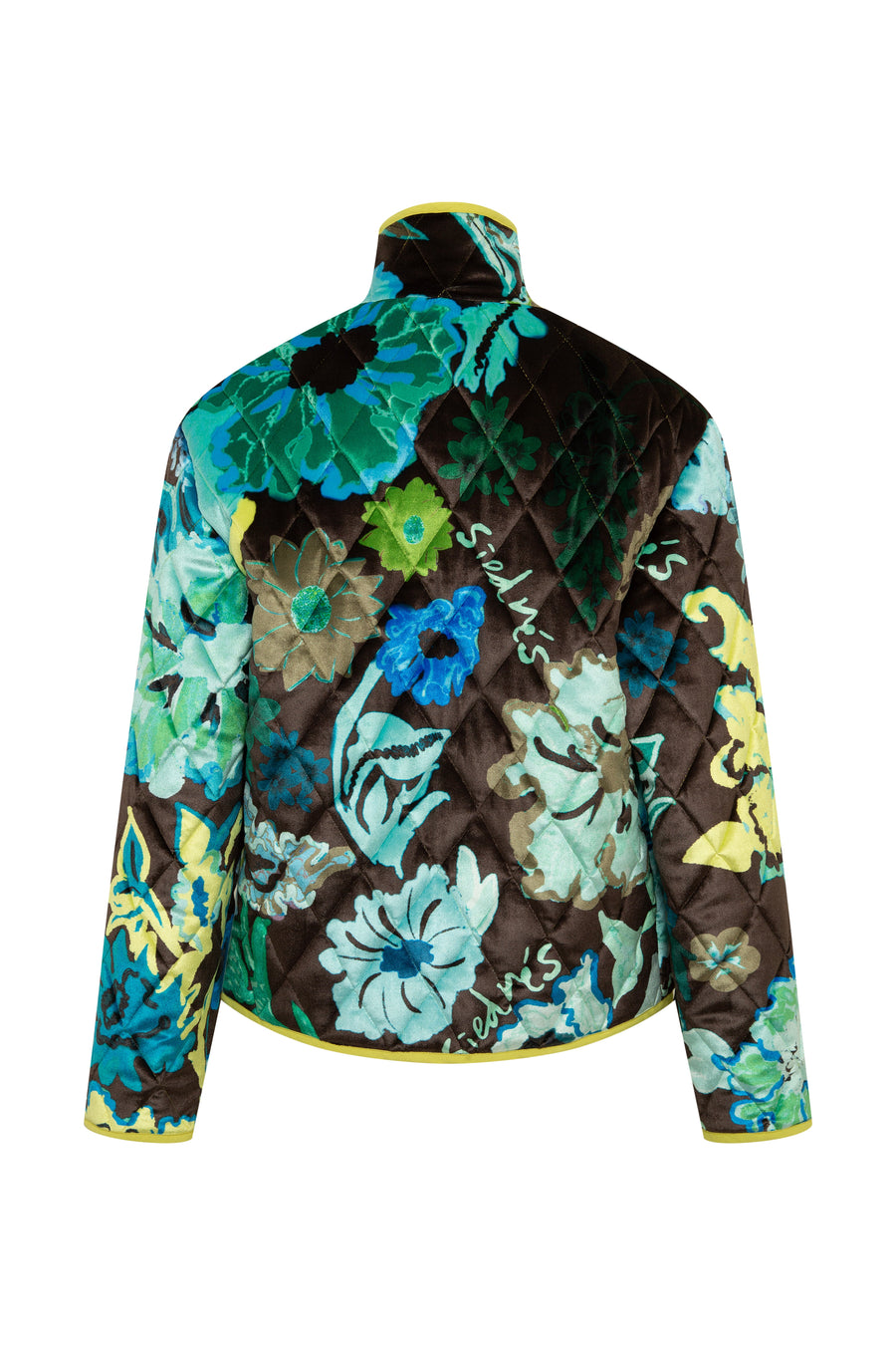 DION - Floral printed quilted velvet jacket