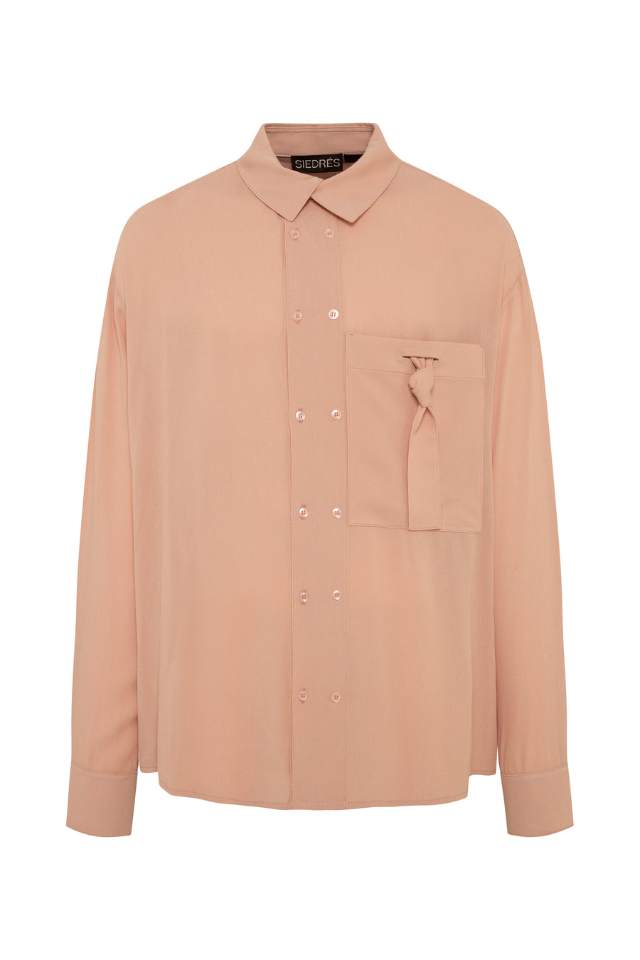 ELI - Button-up crinkled shirt with thick box plate