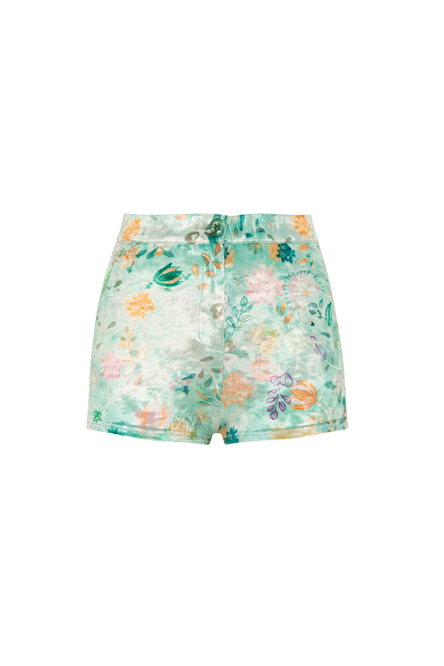 FLORA - Floral velvet mini shorts