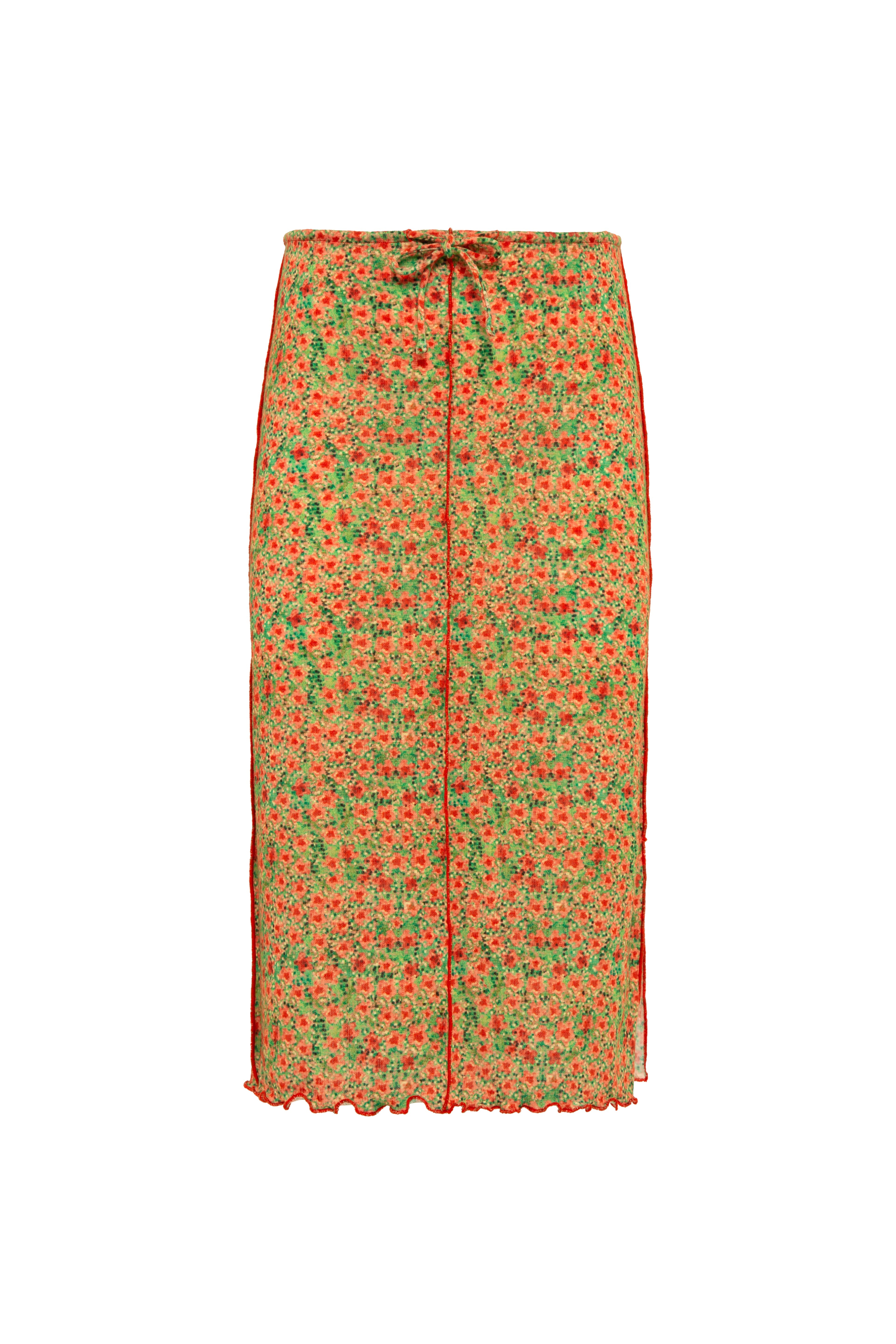 JOA - Floral printed low-waist knit skirt