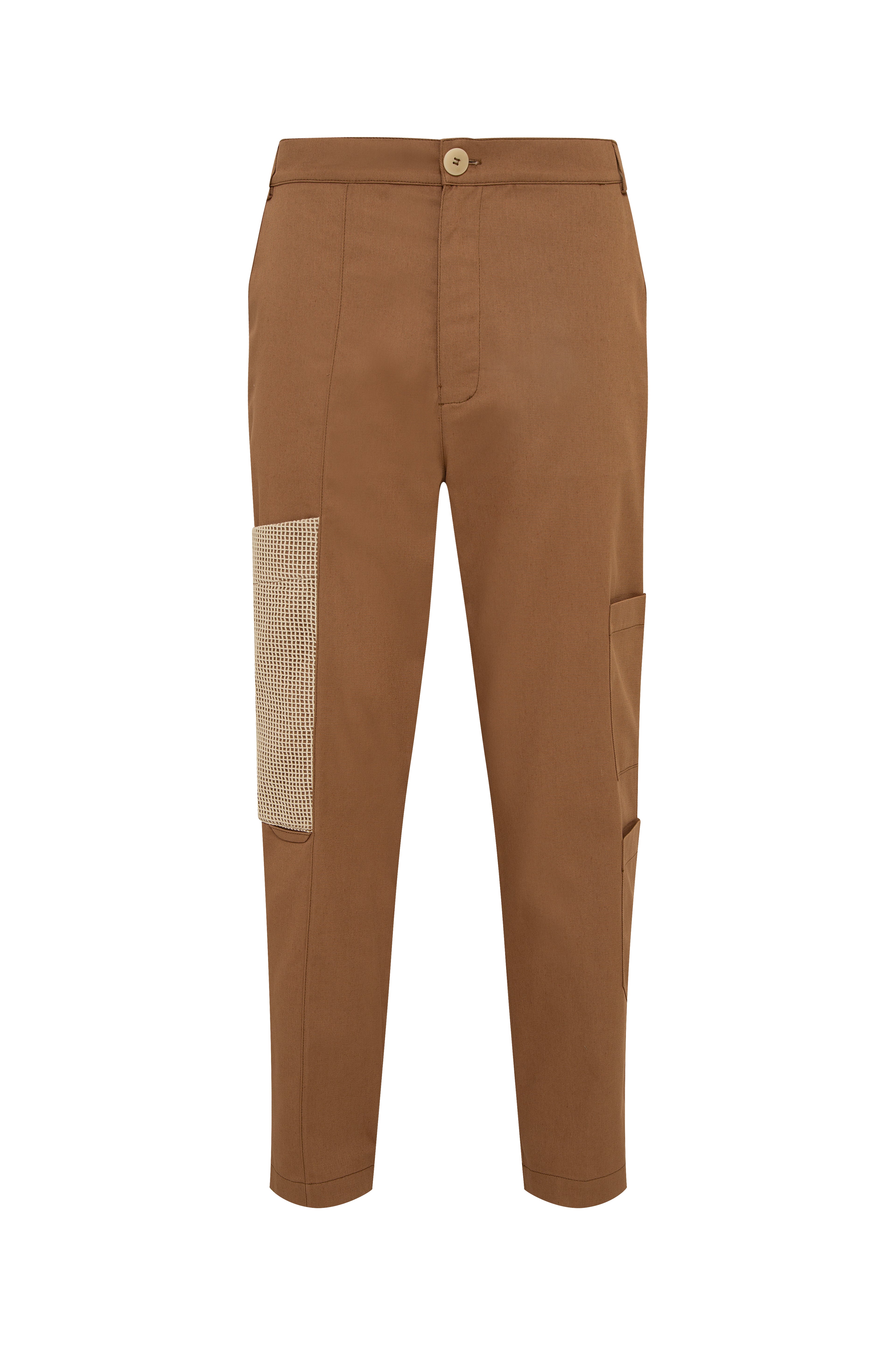 JUSTIN - Straight-leg cargo pants with lace applique detail