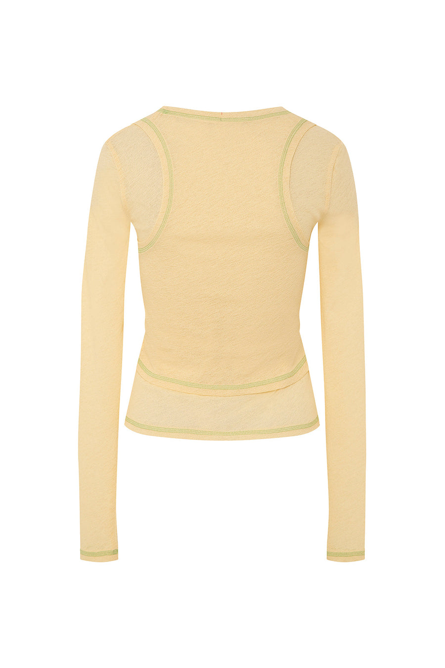 KIARA - Layered long sleeve top with contrast stitches