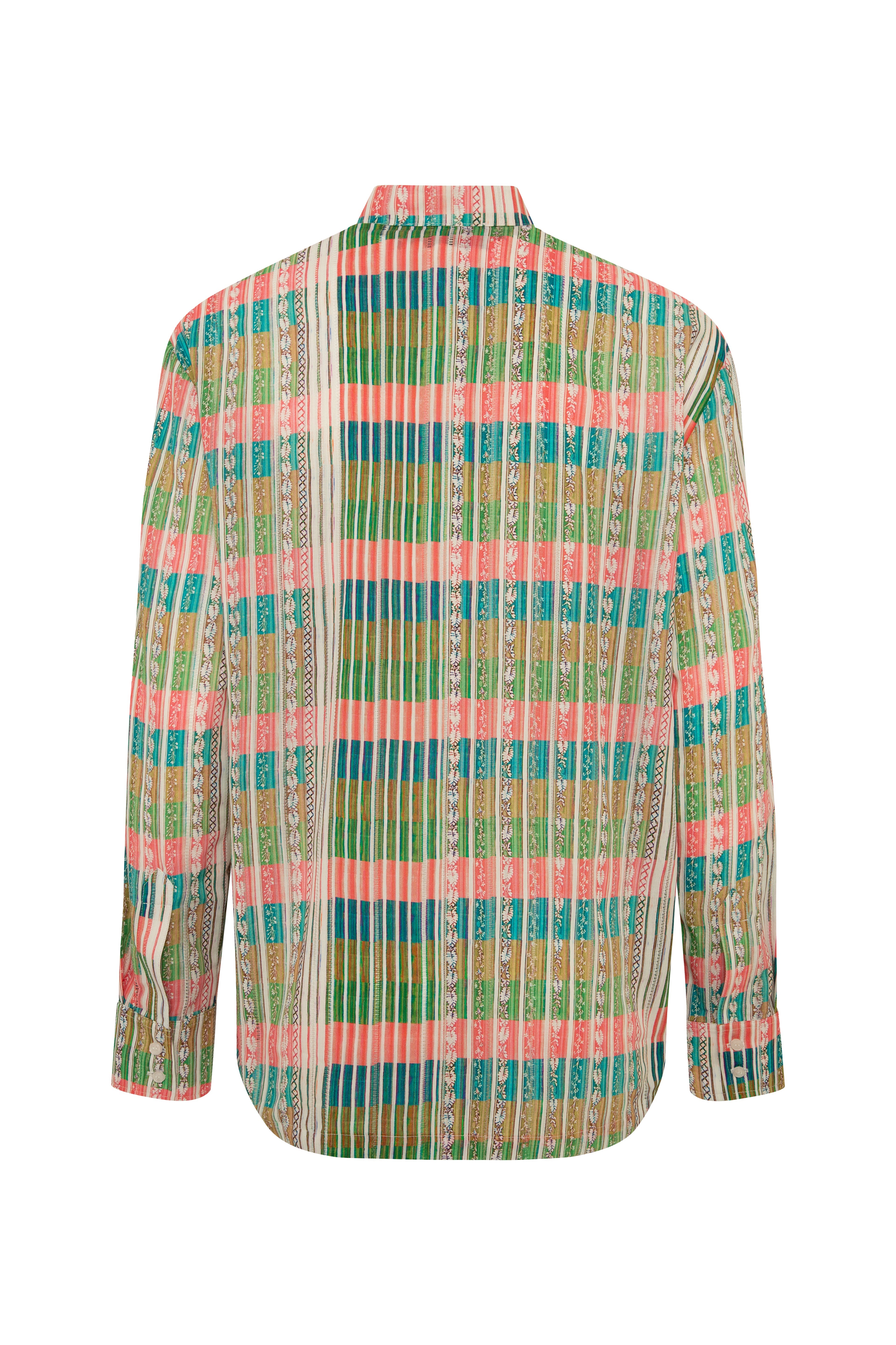 LENNY - Mandarin collar half placket long sleeve shirt