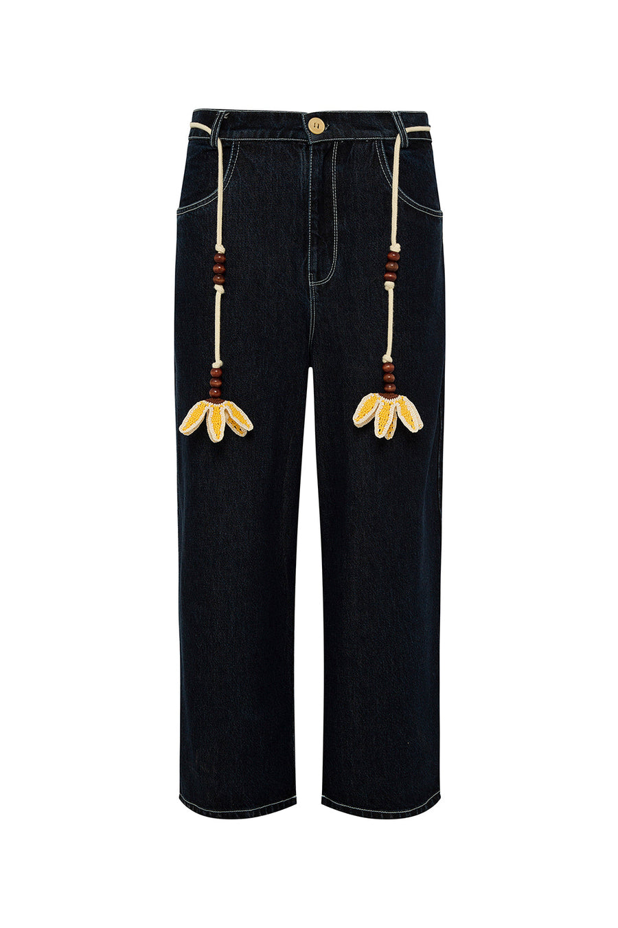 LEVI - Straight leg ankle length jeans with belt