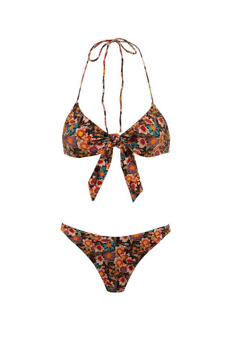LIYA - Knot detailed floral bikini top