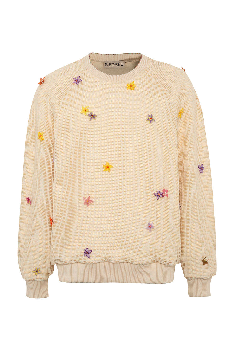 MARC - Crewneck sweatshirt with crocheted flowers