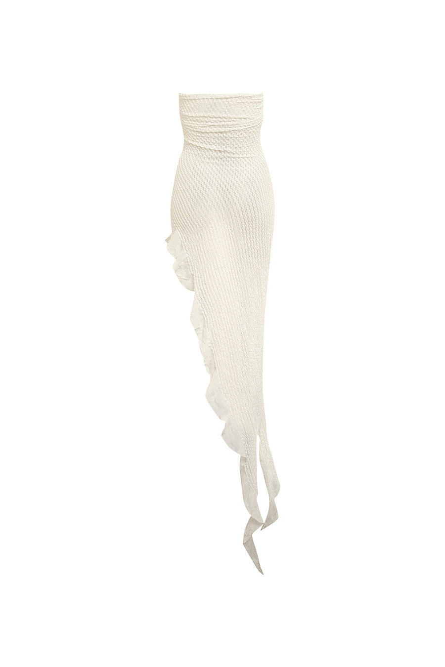 MARIE - Asymmetrical strapless maxi dress