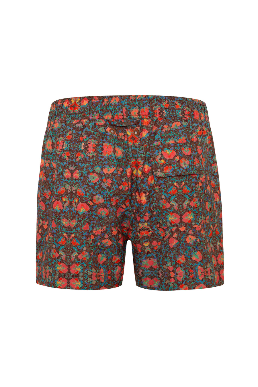 MAURICE - Regular-fit short-length printed drawstring swim shorts